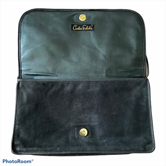 RARE Vintage Carlos Falchi Calf Hair Python Snakeskin Large Purse Handbag - Picture 5 of 8